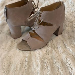 Franco Sarto Lace up, Peep Toe Booties, Size 9